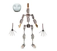 AISINILALAO Stop Motion Armature Skeleton,Adjustable Metal Frame for Stop Motion Animation Figures, with Hands And Skull DIY Character Modeling Support (12Cm-20Cm),20cm