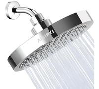 AISINYI High Pressure Rainfall Shower Head, 6 Inches Luxury Modern Showerhead with Perfect Adjustable Replacement, Removable Restrictor, Easy Installation for Your Bathroom Shower Heads(Chrome Plated)