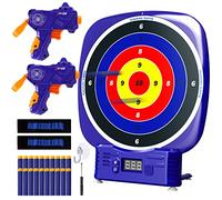 AISIPRIN Electronic Digital Target for Nerf Guns Toys,Electric Scoring Target with Sound Effect,Auto Scoring Targets with 2 Pack Toy Guns,20 Darts,Hand Wrist Bands,screwdriver,Outdoor games for kids