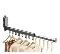 AISIR Clothes Airer Clothes Drying Rack Wall-Mounted, Aluminium 90° Up Foldable Laundry Hanger, No-Drill Suction Cup Laundry Organizer, With Extendable Rod for Socks, Lingerie, Towels, 10kg Load.
