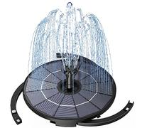 AISITIN 2.8W Solar Water Fountain for Bird Bath, Split-Design Solar Powered Water Feature with with 3.9ft Cord, Anti-Drift Fixed Bracket & 6 Nozzles for Shady Garden Pond, DIY Decor