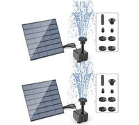 AISITIN 2 x Solar Fountain Outdoor Garden Solar Fountain DIY Pump with Multiple Nozzles for Ponds, Bird Baths, Patio, Decoration