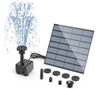 AISITIN 2026 Update DIY Solar Water Pump Kit for Water Feature Outdoor, Solar Powered Water Fountain Pump with 6 Nozzles for Bird Bath, Ponds, Garden, Fish Tank