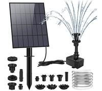 AISITIN 3.5W Solar Fountain Pump, Upgrade DIY Solar Panel Fountain with 4.9FT Water Pipe Pump with 16 Nozzles Sprays Elegant Water Feature for Bird Bath, Garden Decoration, Pets Drinking and Pond