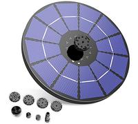 AISITIN 3.5W Solar Fountain Pump with 1500mAh Backup, Circle Solar Water Pump Floating Fountain, 10 Forms of Solar Water Feature for Bird Bath, Fish Tank, Pond Garden