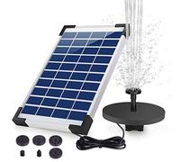 AISITIN 5.5W Solar Fountain Pump Backup Solar Floating Water Fountain Pump,10 Forms of Water Spray for Bird Bath, Fish Tank, Pond Garden