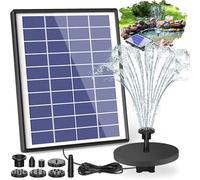 AISITIN 6.5W Solar Fountain Pump with1500mAh Battery Solar Water Pump Floating Fountain, 6 Nozzles, for Bird Bath, Fish Tank, Pond or Garden Decoration