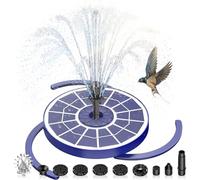 AISITIN Solar Fountain with Various Spray Effects, 3.5W Solar Glass Panel Bird Bath Fountains with 4 Fixed Rods,Fountain Pump for Garden,Pool,Pond,Outdoor (Dark Blue)