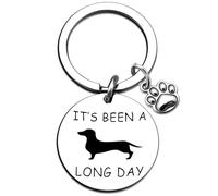 Aisity Dachshund Gifts for Women Men Funny Gifts for Dog Lovers Dachshunds Dog Mom Dad Fathers Day Gift Ideas Cute Wiener Dachshund Keychain Funny Weenie Dogs Gift Ideas, Silver, S