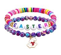 Aisity Easter Basket Stuffers Bunny Bracelets Jewelry for Women Teens Daughter Easter Basket Essentials Decorations Charm Party 2PCS Bracelet Jewelry Bunny Egg Bracelets