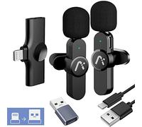 Aisizon Wireless Lavalier Microphone for iPhone7-14, Wireless Clip Mic, Clip on Microphone A3d, for iPhone, iPad, Computer, Zoom Meeting, Video Recording, tiktok