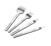 Aiskaer White Steel 4mm 1/2/4/6 Prong DIY Diamond Lacing Stitching Chisel Set Leather Craft Kits (4mm) by Aiskaer