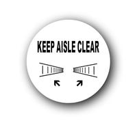 Aisle Clearance Warning Sign - 9.5x9.5cm Brushed Aluminium