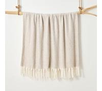 Aisling Plain Faux Mohair Throw 127 x 170cm - Luxury Super Soft Fringed Sofa Blanket, Large Size, Easy Care, Machine Washable, 100% Polyester (Chateau Grey)
