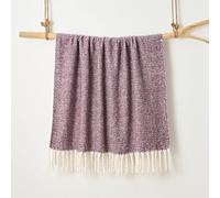 Aisling Plain Faux Mohair Throw 127 x 170cm - Luxury Super Soft Fringed Sofa Blanket, Large Size, Easy Care, Machine Washable, 100% Polyester (Thistle)
