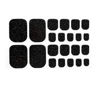 Aislor 10Pcs Self Adhesive Toe Nail Polish Strips for Women Girls Full Cover Waterproof Nail Stickers Manicure Kit Includes Nail File Durable Solid Color Fashion Nail Decor Black One Size