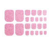 Aislor 10Pcs Self Adhesive Toe Nail Polish Strips for Women Girls Full Cover Waterproof Nail Stickers Manicure Kit Includes Nail File Durable Solid Color Fashion Nail Decor Pink One Size