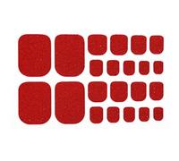 Aislor 10Pcs Self Adhesive Toe Nail Polish Strips for Women Girls Full Cover Waterproof Nail Stickers Manicure Kit Includes Nail File Durable Solid Color Fashion Nail Decor Red One Size