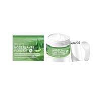 Aislor 30g Blackhead Removal Face Cream and 60 Nose Strips with Spoon Kit Gentle Deep Cleansing for Daily Use Green One Size