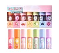 Aislor 7 Piece Nourishing Lip Oil Set Enriched with Natural Extracts for Soft Plump Lips No Greasy Feel Type A One Size