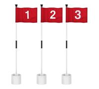 Aislor 83cm Golf Practice Flagpole, Green Flag, Flagpole Practice Set, Course Green Equipment, Hole Cup Flagpole Kit 3 Sets One Size