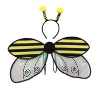 Aislor Bee Costume Wings With Headband Insect Cosplay Wing For Halloween Carnival Party Yellow One Size