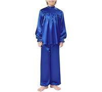 Aislor Boys Liturgical Praise Dance Costume Tunic Top with Wide-Leg Pants Lyrical Church Choir Robe Worship Clothes Royal Blue 7-8 Years