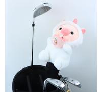 Aislor Cartoon Milk Tea Pig-Shaped Golf Club Head Covers, Lovely and Eye-Catching, All-Round Club Protection, The Focus on the Social Golf Course, White Fairway One Size