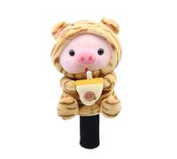 Aislor Cartoon Milk Tea Pig-Shaped Golf Club Head Covers, Lovely and Eye-Catching, All-Round Club Protection, The Focus on the Social Golf Course, Yellow Driver One Size