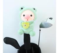 Aislor Cartoon Milk Tea Pig-Shaped Golf Club Head Covers, Lovely and Eye-Catching, All-Round Club Protection, The Focus on the Social Golf Course, Green Fairway One Size
