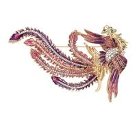 Aislor Crystal Brooch Pin for Women Bridal Coat Dress Scarf Hat Elegant Accessory Gift Purple 1 One Size