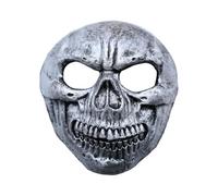 Aislor Devil Mask with Elastic Band Scary Halloween Costume Accessory for Cosplay Parties And Masquerade Props Silver One Size