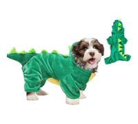 Aislor Dog Dinosaur Costume Halloween Pet Apparel With 3d Spikes And Tail Dogs Christmas Birthday Party Cosplay Dragon Hoodie Green L