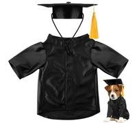 Aislor Dog Graduation Cap And Gown Set Adjustable Pet Graduation Costume With Tassel For Small Medium Large Dogs Cats Black L