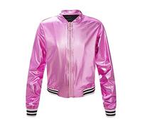 Aislor Girls' Active Coat Full Zip Varsity Jacket Outerwear Spring Fall Crop Tops School Outwear Casual Bomber Jackets Pink 5-6 Years