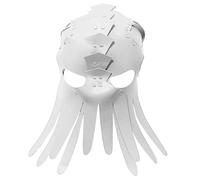 Aislor Gothic Steampunk Octopus Mask Faux Leather Adjustable Tentacle Mask Halloween Cosplay White One Size