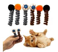 Aislor Halloween Cat Toy Spring With Eyeball Ball Interactive Self Play Toy For Indoor Cats To Relieve Boredom Fun Bouncing Roll Teaser 6Pcs One Size