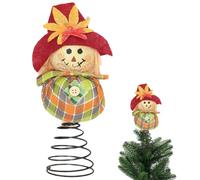 Aislor Halloween Christmas Tree Topper Spooky Ornaments Scarecrow One Size | Pumpkin Tree Topper,Halloween Ornaments,Spring Base Ornament,Halloweens Home Decor,4 Inch Mini Ornament,Party Decoration
