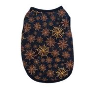 Aislor Halloween Dog Vest For Small Dogs Pumpkin Bat Print Sleeveless Breathable Tank Top Pet Costume Apparel For Cats Puppies Type A M