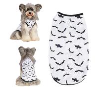 Aislor Halloween Dog Vest Sleeveless Spider Web Bat Pumpkin Ghost Print Breathable Tank Top For Small Medium Dogs Cats Costume Type B M