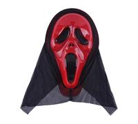 Aislor Halloween Horror Scream Mask Ghost Faces Mask with Shroud for Haunted Houses Latex Mask Type 5 One Size