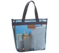 Aislor Large Mesh Hanging Toiletry Bag Compartments Water-Resistant Shower Caddy for Travel Gym Camping College Sky Blue One Size