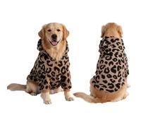 Aislor Leopard Print Dog Hoodie Warm Fleece Pullover Sweater With Hood For Small Dogs Yorkies Chihuahuas Dachshunds Brown S
