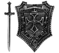 Aislor Medieval Knight Sword & Shield Set - Knight Costumes for Halloween Cosplay & LARP Type B One Size