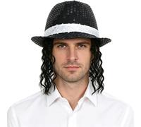 Aislor Men 70s Disco Costume Set 80s 90s Dancer Stage Outfits Black White A One Size