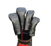 Aislor Premium Golf Club Head Cover Skull Pattern Fits All 1 3 5 UT Hybrid Golf Equipment Black 1 3 5 UT 4Pcs/Set One Size
