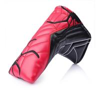 Aislor Premium PU Golf Putter Cover Straight Strip Style Magnetic Fastening Spider Motif Club Protection Sleeve Red One Size