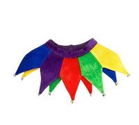 Aislor Professional Jester Costume Accessory Set Includes Elaborate Hat And Frilled Collar For Mardi Stage Performances Collar One Size
