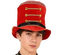 Aislor Ringmaster Hat For Adults Circus Top Hats Halloween Ring Master Costume Accessories Red A One Size