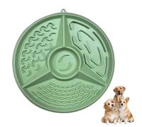 Aislor Silicone Slow Feeder Dog Bowl With Suction Cups Non-slip Puzzle Feeder For Fast Eaters Reduces Gulping Anxiety Green One Size